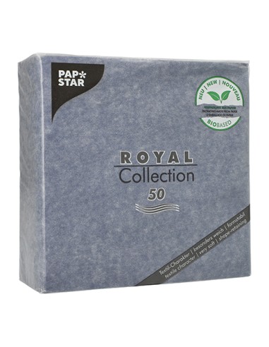 Guardanapos papel aparência tecido cor azul Royal Collection 40 x 40 cm embalagem compostável