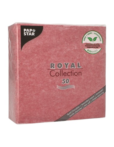 Guardanapos papel aparência tecido cor bordô Royal Collection 40 x 40 cm embalagem compostável