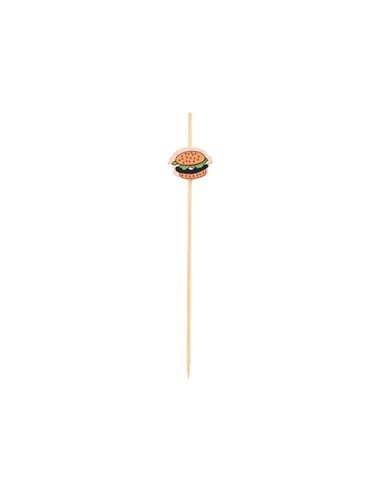 Pinchos de madera de bambú decoración hamburguesa 12 cm