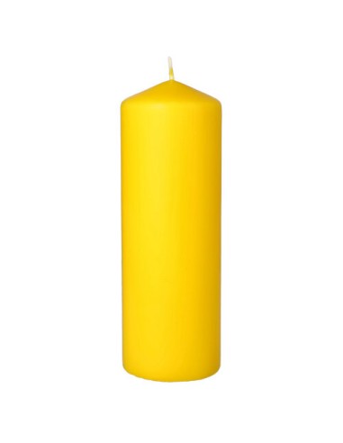 Vela de taco decorativa cor amarelo ouro Ø 70 x 200 mm