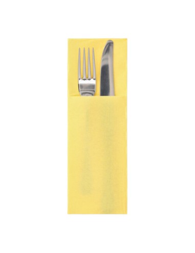 Guardanapos de papel saco talheres cor amarelo 48 x 30 cm Dailly Collection