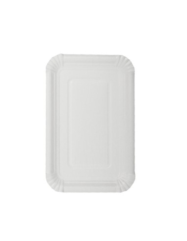 Travessas de cartão reciclado branco rectangular 13 x 20 cm