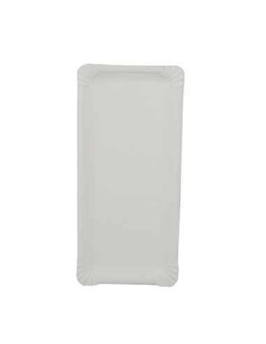 Travessas de cartão reciclado branco rectangular 11 x 24 cm