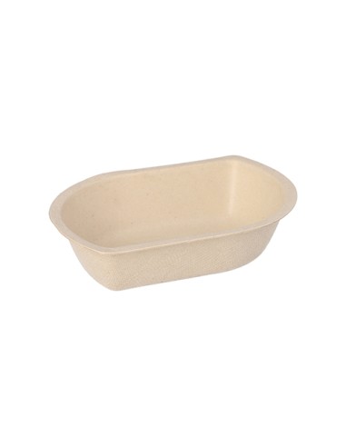 Travessas para snacks de cana de açúcar cor natural 15 x 9,9 x 3,6 cm