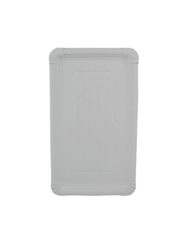 Bandejas de cartón reciclado blanco rectangulares 19 x 33 cm