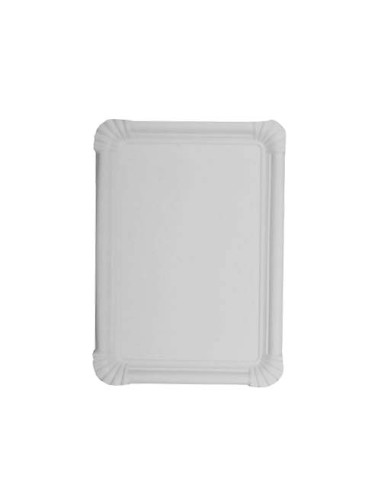 Bandejas de cartón recicladoblanco rectangulares 17 x 25 cm