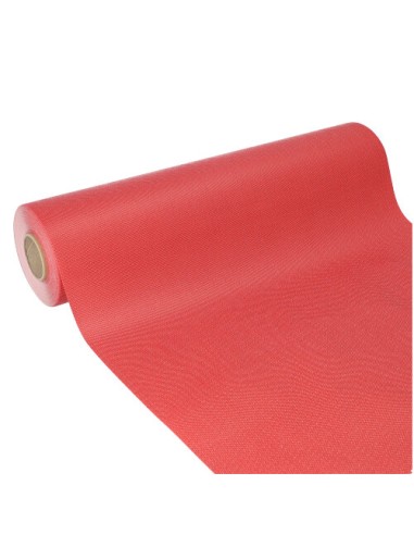 Toalha centro mesa papel aspeto tecido vermelho Soft Selection Plus 24 m x 40 cm