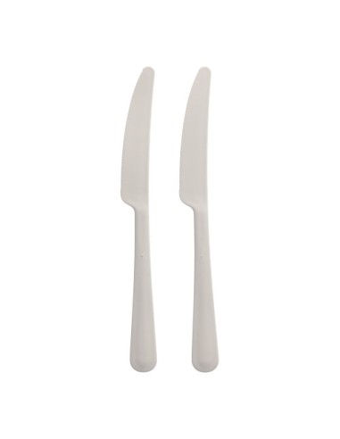 Cuchillos reutilizables y reciclables resistentes PP-MF blanco 19,7 cm