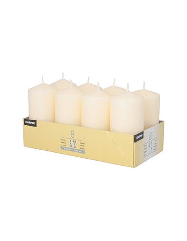 Velas de taco decoraçao cor creme Ø 50 x 100 mm