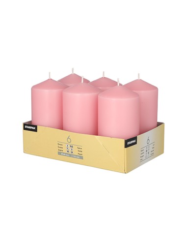 Velas de taco decoração cor rosa claro Ø 60 x 115mm