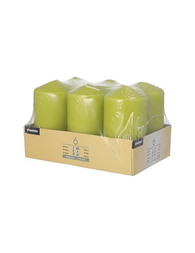 Velas de taco decoração cor verde kiwi Ø 60 x 115mm