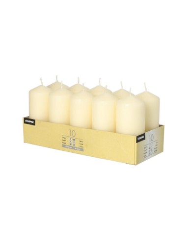 Velas de taco cor creme decorativas Ø 40 x 90 mm