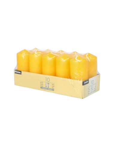 Velas de taco pequeñas color amarillo oro Ø 40 x 90 mm