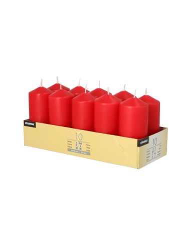 Velas de taco decoração cor vermelho Ø 40 x 90 mm