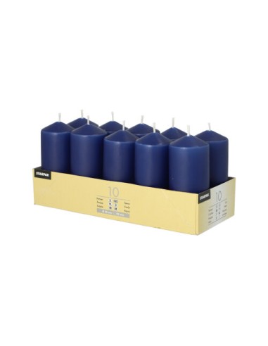 Velas de taco decoração cor azul escuro Ø 40 x 90 mm