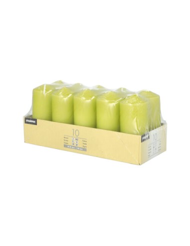 Velas de taco decorativas pequeñas verde kiwi Ø 40 x 90mm