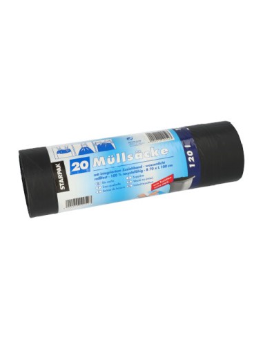 Sacos de basura plástico color negro con cierre 120 ml