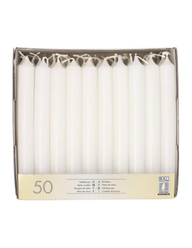 Velas de mesa parafina cor branco Ø 2,1 x 19,6 cm