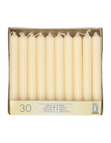 Velas de mesa cor creme decoração Ø 2,1 x 19,6 cm