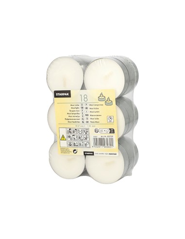 Velas lamparina cor branco maxi grandes Ø 57 mm