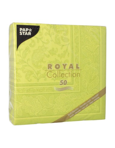 Servilletas de papel decoradas Royal Collection 40 x 40 cm verde lima Ornaments