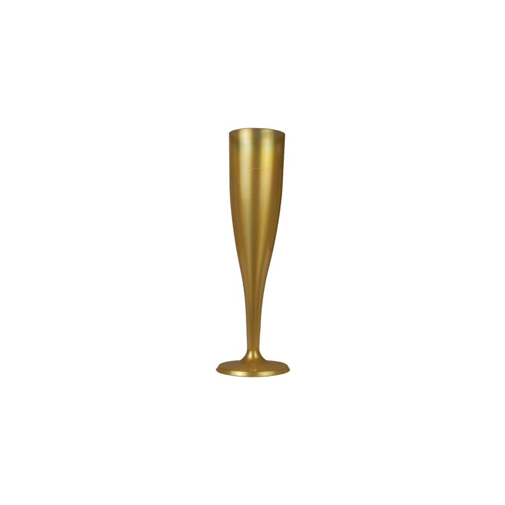 Copos de champanhe plástico cor ouro uma peça 100ml