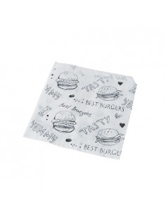 Bolsas hamburguesa papel blanco impresas 13 x 13cm