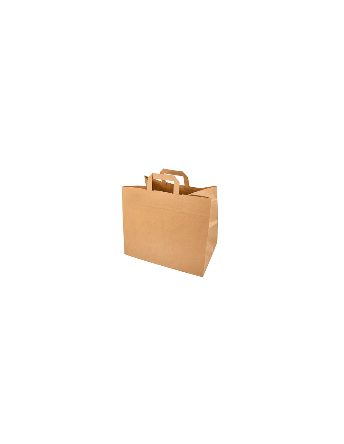 Bolsas de papel kraft marrón con asa plana 27 x 32 x 17cm