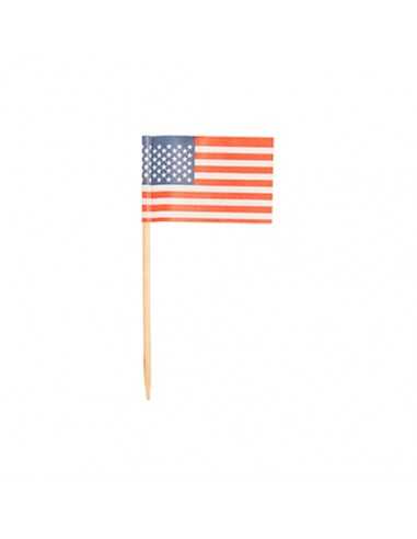 Palitos de bandeira americana decorativos 8 cm