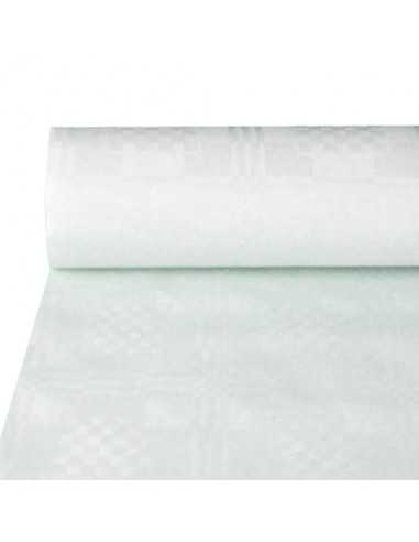 Mantel papel reciclado gofrado damasco  blanco 25 x 1m