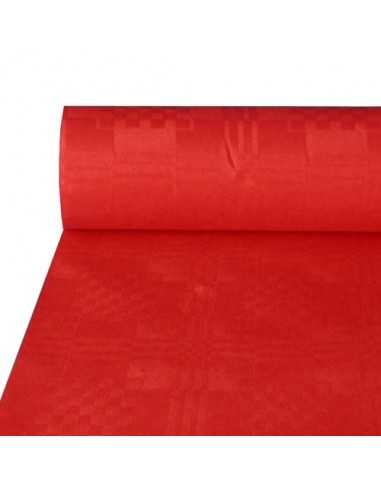 Toalha de mesa papel reciclado com relevo damasco vermelho rolo 50 m x 1 m