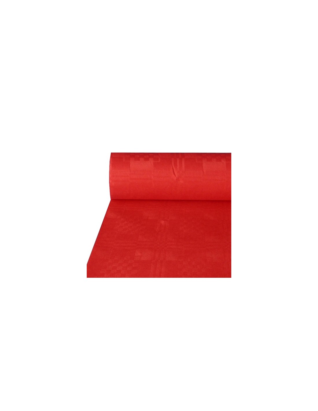 Mantel de papel cuadros vichy rojo blanco gofrado damasco