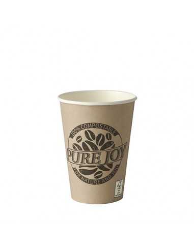 Vasos cartón compostables Pure Joy Gris Pardo 180ml