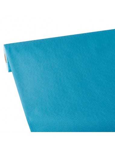 Mantel papel aspecto tela azul turquesa Soft Selection Plus 25 x 1,18 m