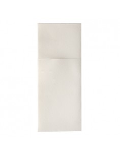 Servilletas papel calidad airlaid aspecto tela para cubiertos blanco 1/8
