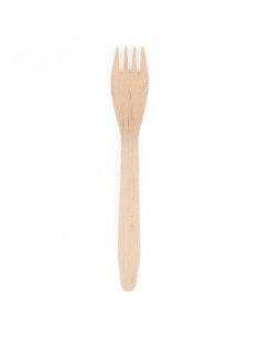 Tenedores de madera económicos compostables 16,5 cm