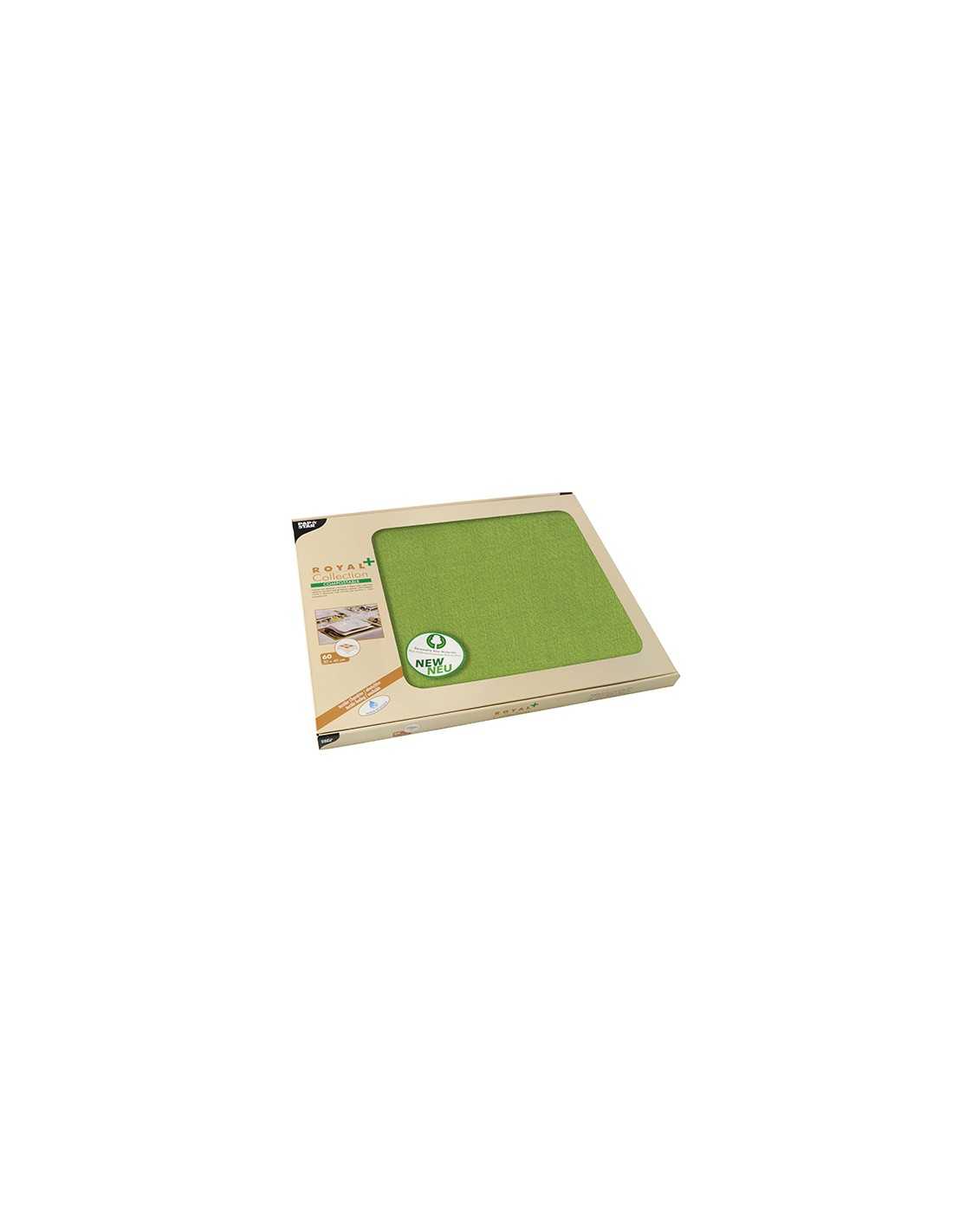 Papstar 84981 Runner Da Tavolo Su Rotolo - 24 M X 40 Cm, Verde Royal Collection Annabel, Tessuto Misto Viscosa, Perforato In Sezioni Da 1,2 M