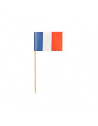 Palitos de madeira decorativos bandeira França 8 cm