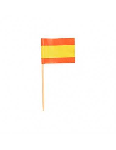 Palitos de madeira com bandeira Espanha 8 cm