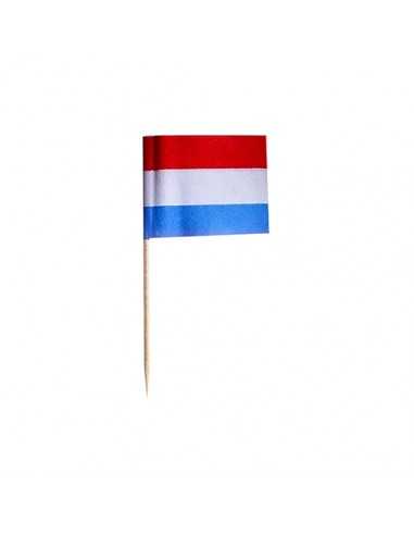 Palillos madera con bandera Holanda decorativos  8 cm