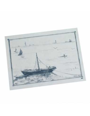Jogos americanos baratos de papel decoração marinha, 30 x 40 cm