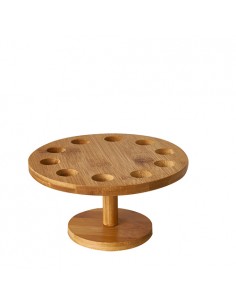 Soporte de madera circular para conos fingerfood 10 agujeros