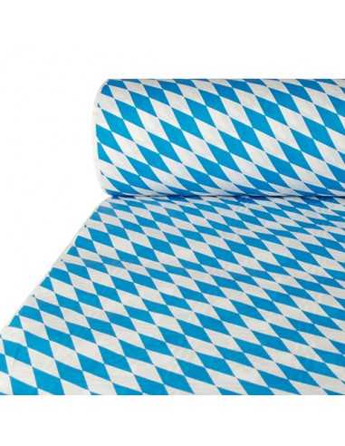 Rolo toalha mesa papel damasco decorado azul bavaria 50 x 1m