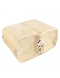 Envase menú 2 compartimientos tapa bisagra bagazo blanco 251x162x63 –  Omipack