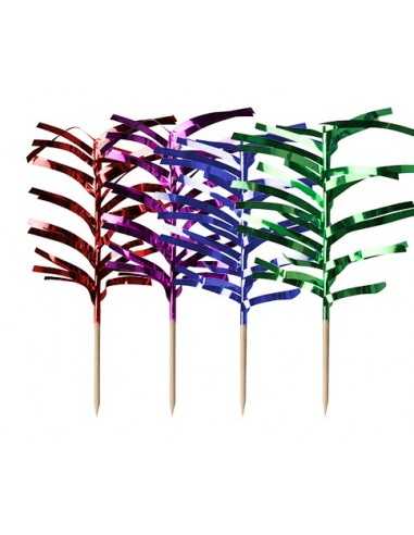 Palillos madera decorativos helado colores metalizados 12 cm