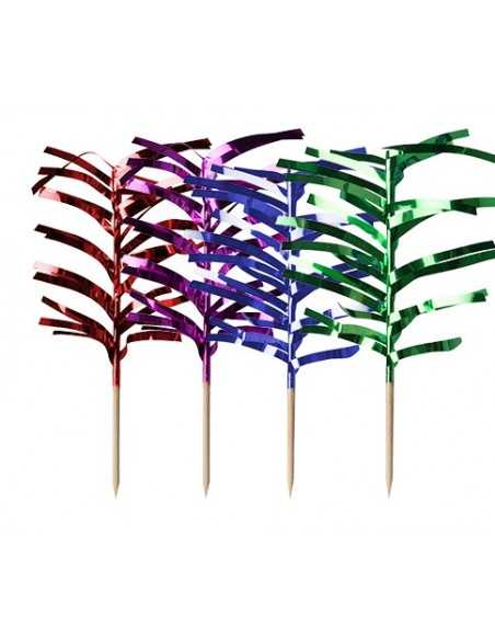 Palillos madera decorativos helado colores metalizados 12 cm