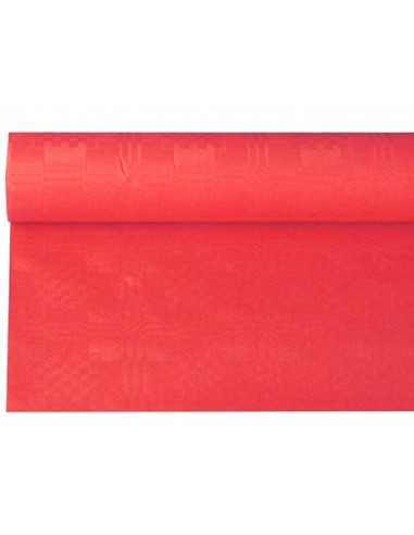 Toalha de mesa papel com relevo damasco 8 x 1,2 m vermelho