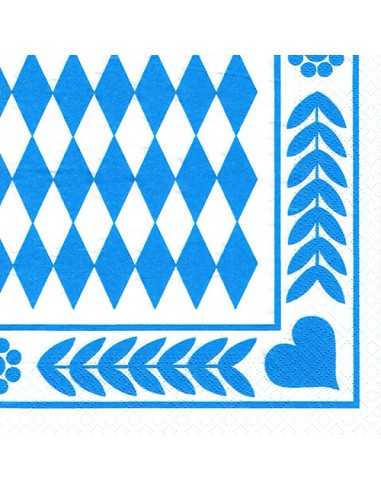 Servilletas de papel baviera azul oktoberfest 33  x 33 cm
