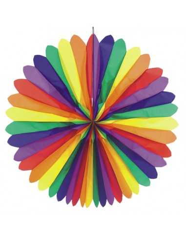 Roda de papel decoração verbenas leque cores Ø 120 cm Arco-íris