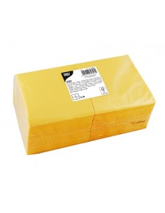 Servilletas de papel coctel en color amarillo 24 x 24 cm